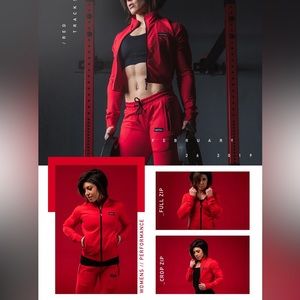 Flag nor fail womenβs size small red zip up